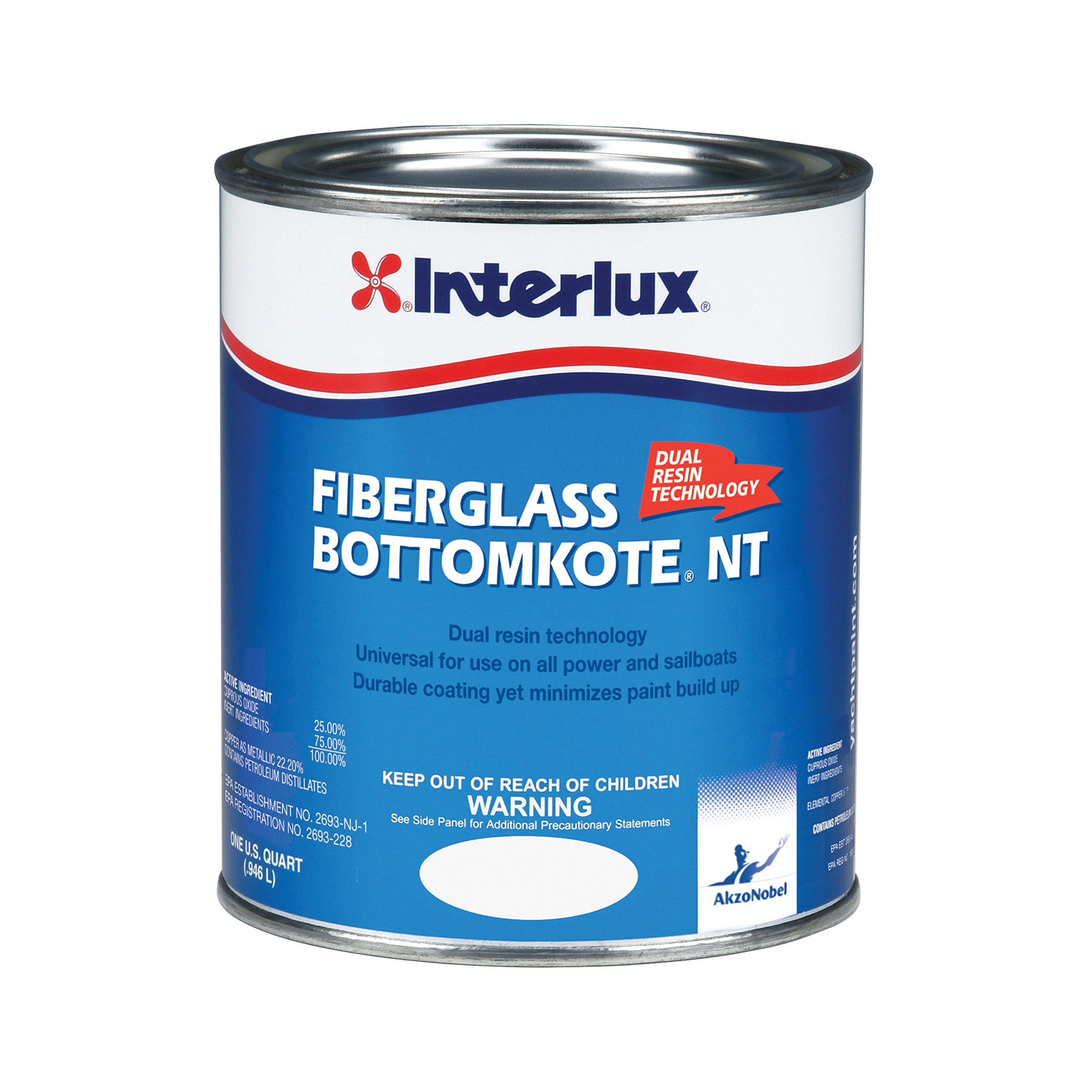 Interlux Paint YBB349/QT Fiberglass Bottomkote NT Antifouling Bottom Paint Red