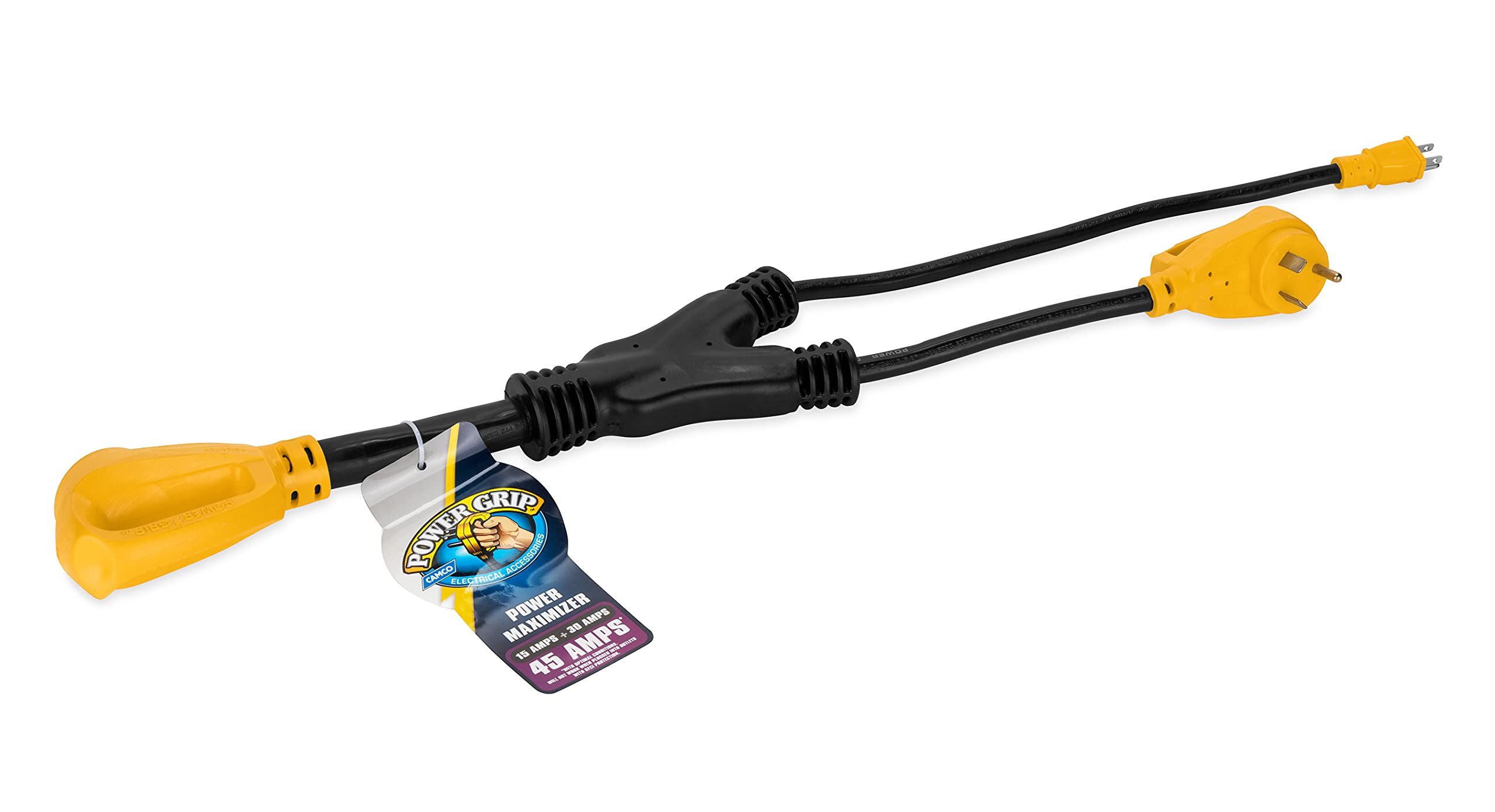 Camco 55025 50 Amp PowerGrip Power Maximizer Adapter 15A+30A to 45A