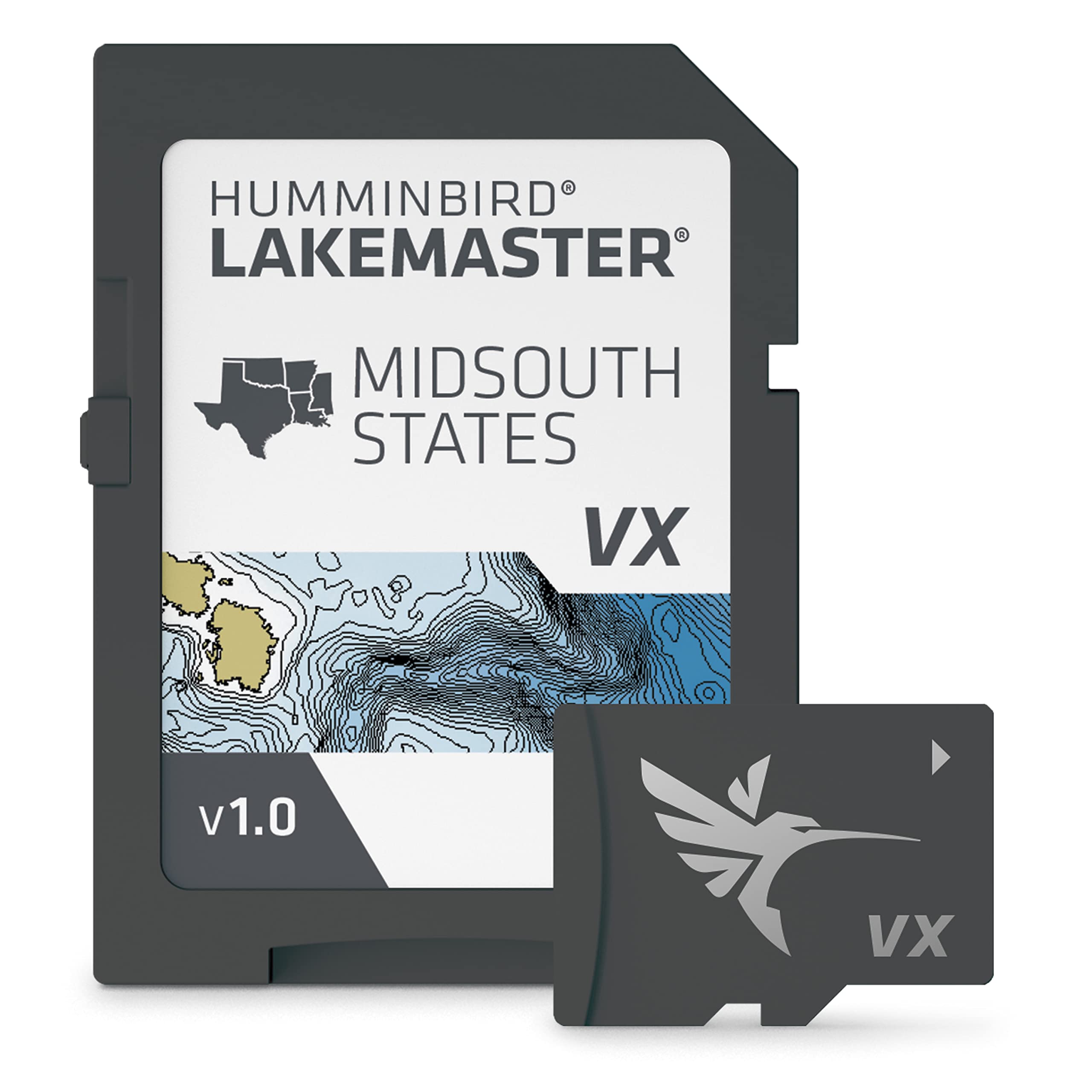 Humminbird 601005-1 LakeMaster Midsouth States V1 GPS Map Card with VX Technology