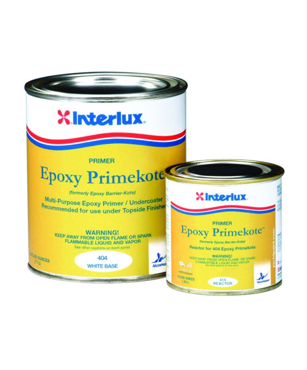 Interlux Paint Y404KIT/QT Epoxy Primekote Two-Part Primer White Quart 6-Pack