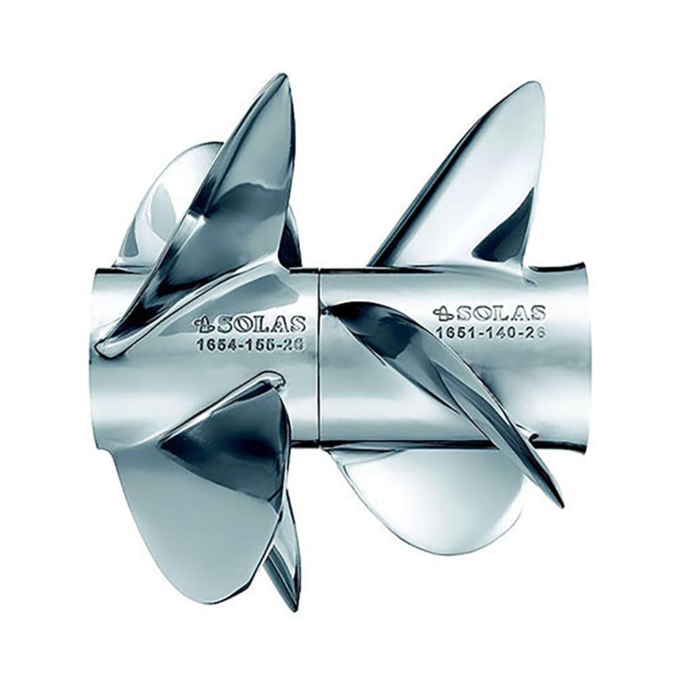 Solas 1651-138-28 Dual Propeller for Mercruiser Bravo Three, Stainless Steel Rear Prop