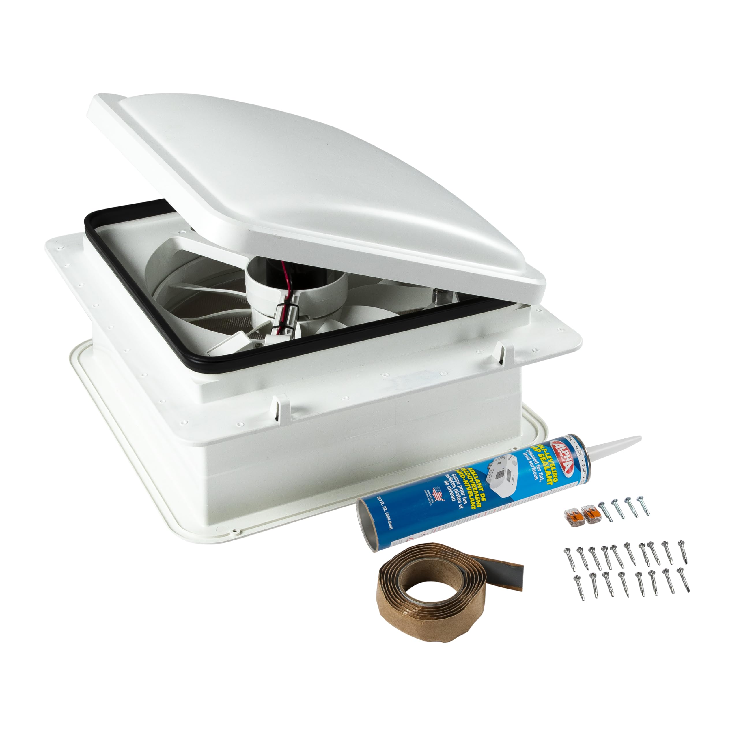 Furrion 2023042193 RV Roof Vent Fan 14 Inch 10-Blade Exhaust White