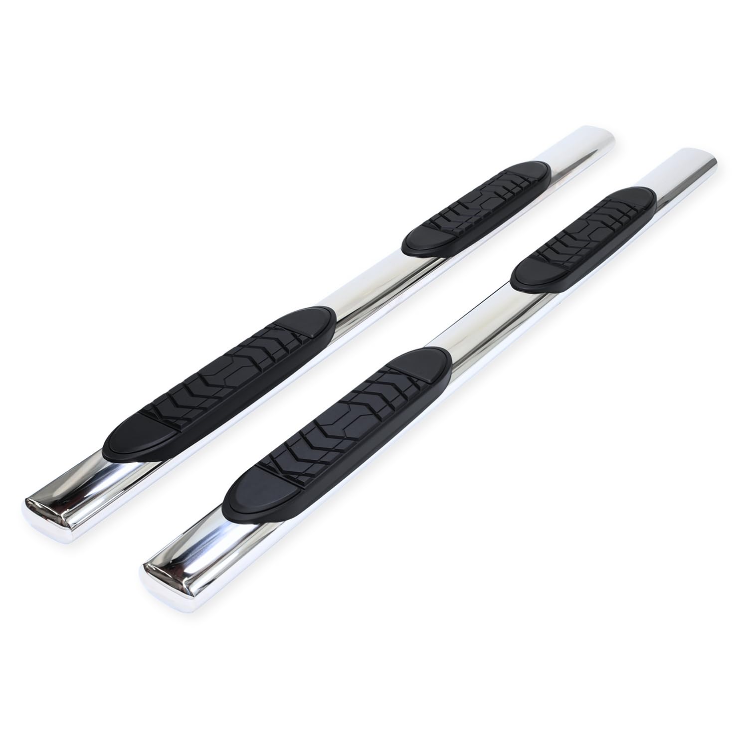 TrailFX A7102S 5 Inch Oval Nerf Bars Stainless Steel Polished for 2024-2025 Toyota Tacoma Double Cab