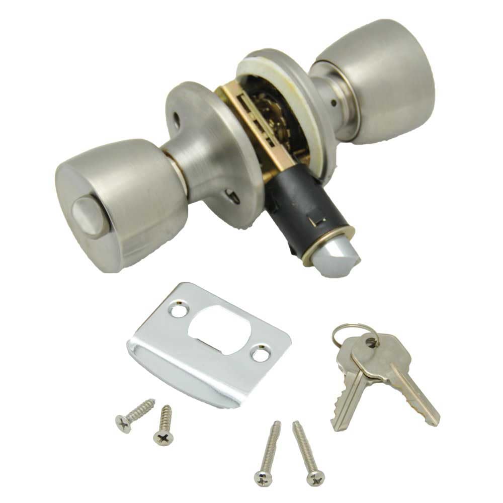 AP 013220SS Stainless Steel Entry Door Knob Lock Set with Keys