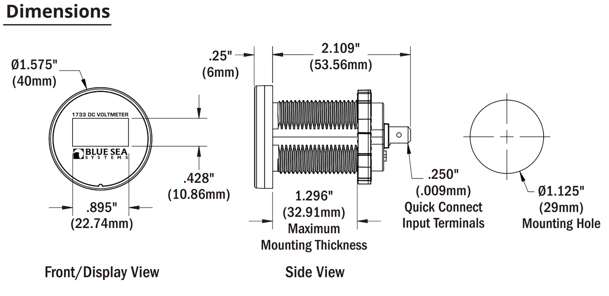 Blue Sea Systems 1739-BSS Mini OLED Tank Level Monitor