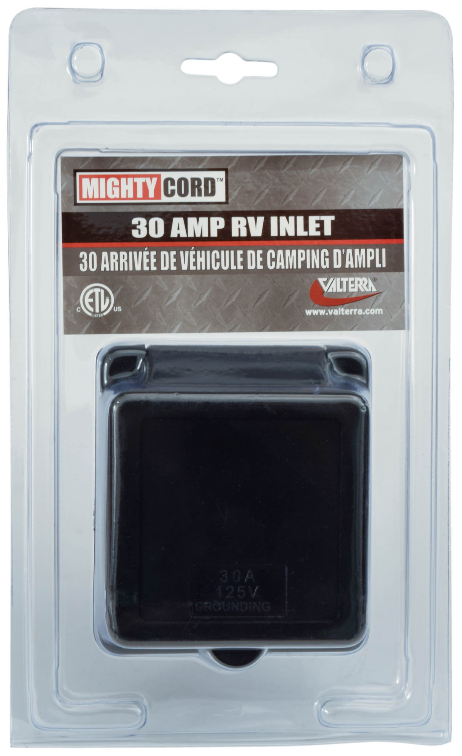 Valterra A1030INBKVP 30 Amp RV Power Inlet with Threaded Ring