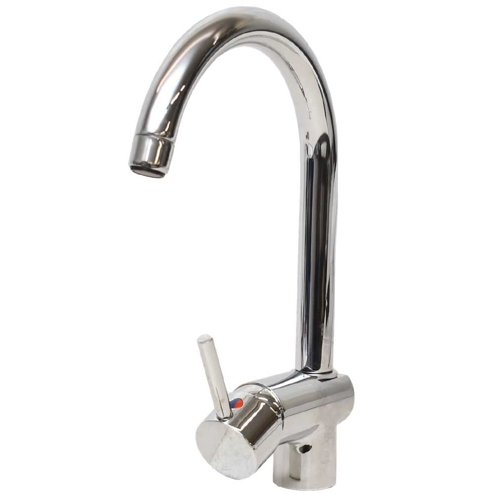 Scandvik 70104 Chrome Plated Brass Nordic J-Spout Galley Mixer Faucet