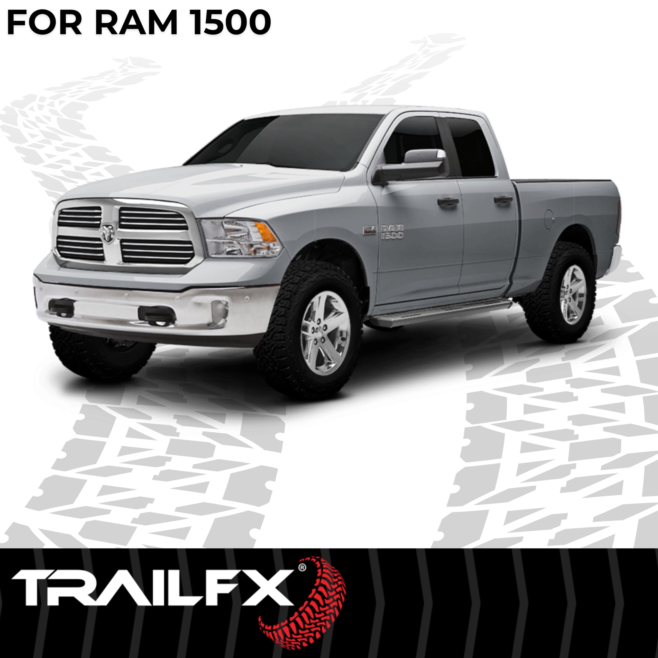 TrailFX AL6010B A6 Aluminum Running Boards for RAM 1500 Quad Cab