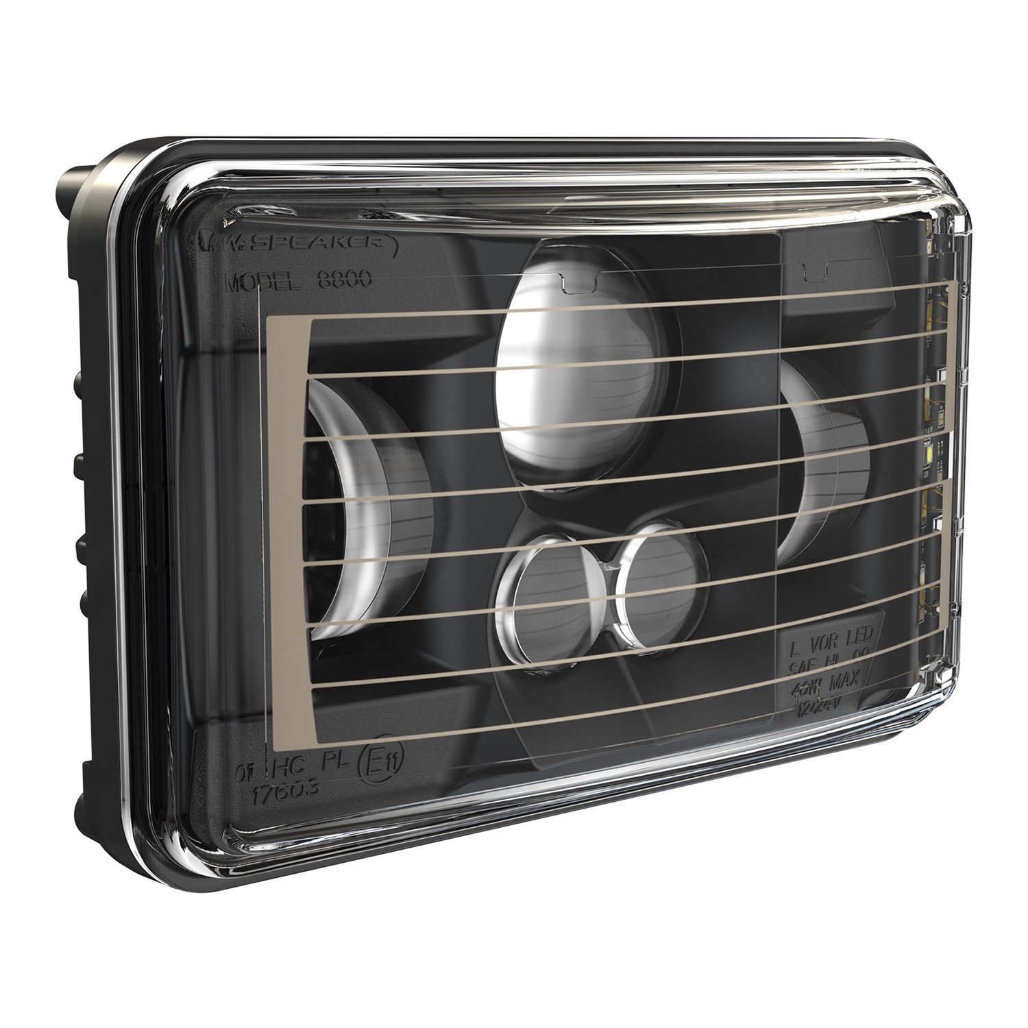 J.W. Speaker 0552251 Model 8800 Evolution 2 LED Headlight 4x6 Low Beam Black