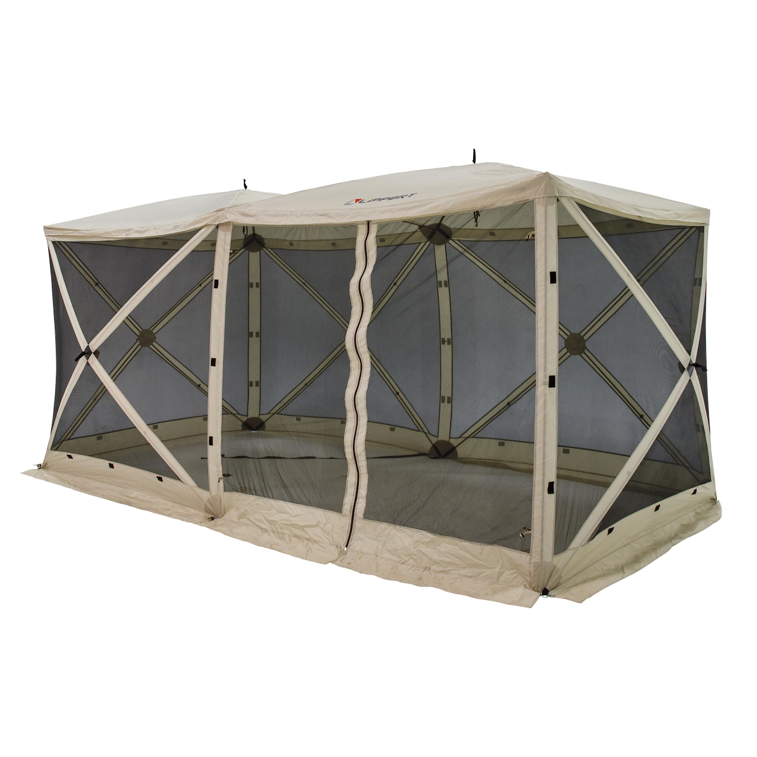 Lippert Components 2022114836 Picnic Popup Double Gazebo 16x8 Ft Screen Tent