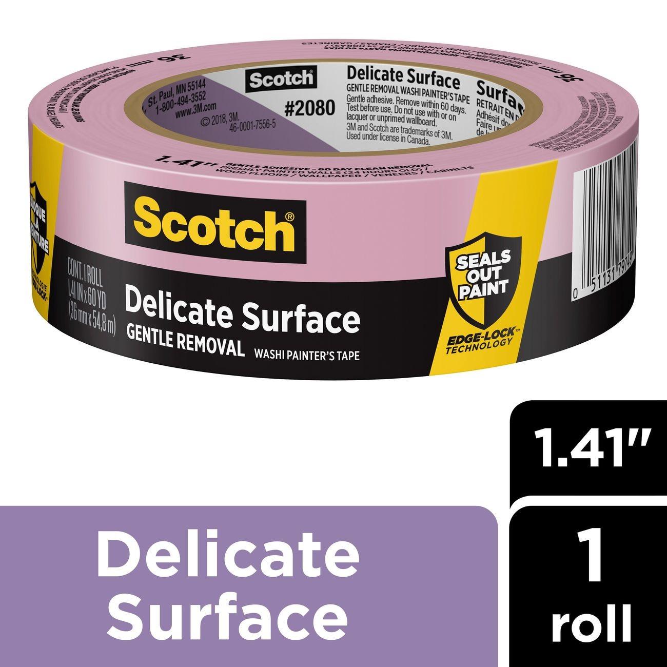 3M 7100185010 Blue Painter's Tape 2080-36A, 1.41" x 60 yd Delicate Surface