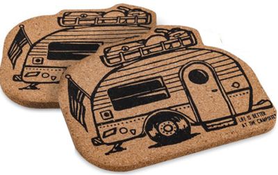 Camco 53384  Cork Coasters, 2/pk