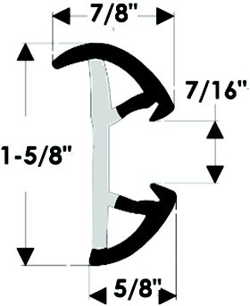 Taco Metals V11-9991WWK60-2 Semi-Rigid SuproFlex Rub Rail Kit 1-5/8" x 7/8" White 60'