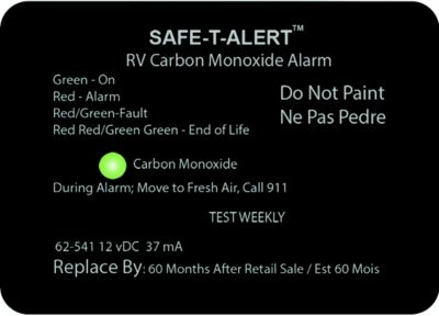 MTI Industries 62-541-BL Safe-T-Alert Carbon Monoxide Alarm Black