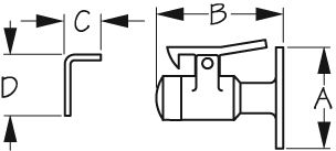 Sea-Dog Line 221715-1 Stainless Steel Door Stop and Catch 2" x 4"