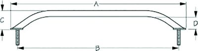 Sea-Dog Line 254620-1 Sea-Dog 2546201 Stud Mount Flanged Handrail, Tube: 7/8" A:10" , B: 8-3/4", C: 2-1/4", D:1-1/2" , Fastener: 5/16"-18, Stainless