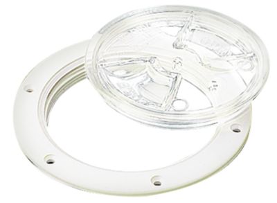 Sea-Dog Line 337161-1 Sea-Dog 337161 White Screw Out Deck Plate w/Clear Cover, 6-1/2"