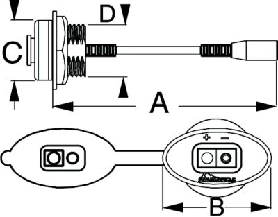 Sea-Dog Line 426955-1 SeaDog 4269551 SAE Power Socket, Rear Nut Mount