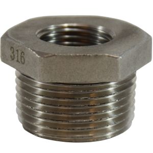 Brass Fittings 74524 74524 316 Stainless Steel Hex Bushing, 1-1/2" x 1-1/4"