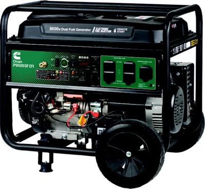 Cummins A075C509 P9500DF EFI Dual-Fuel Portable Generator 7500W Running 9500W Peak