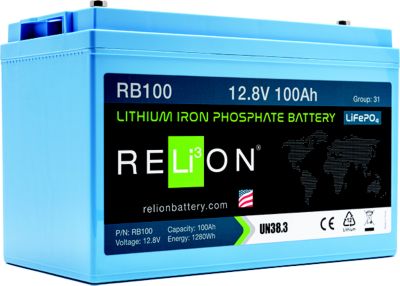 Relion RB100HP 12V 100Ah LiFePO4 Lithium Battery Group 31