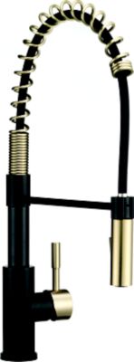 Dura Faucet DF-MK504SLK-MBMG Streamline Coil Pull-Down Kitchen Faucet with Deck Plate