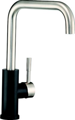 Dura Faucet DF-MK533LK-MBSN Streamline Square-Arc RV Kitchen Faucet Matte Black Satin Nickel