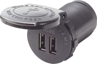 Blue Sea Systems 1046-BSS  Dual USB Charger Socket Mount 48V DC