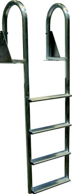 Dock Edge DE2125F Aluminum Flip Up Wide Step Ladder 5-Step