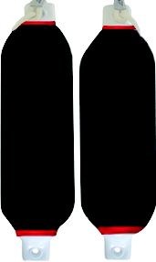 Dock Edge DE77331F Dolphin Twin Eye Fenders with Lines and Covers 6.5 x 23 Inch White 2-Pack