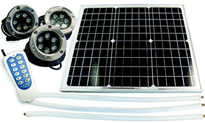 Dock Edge DE96283F Solar Underwater Dock Light Set 3-Pack with Remote Control