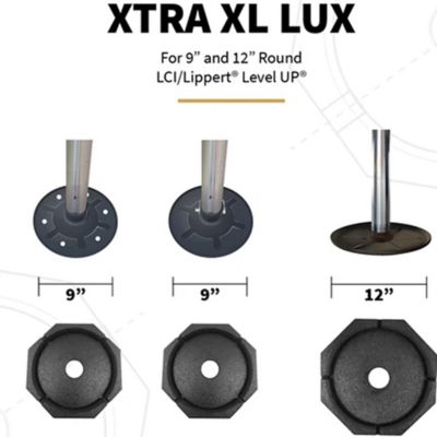 SnapPad XTRLXSP6 Permanent RV Jack Pads XTRA XL LUX 9" & 12" Round 6-Pack