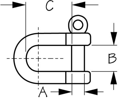 Sea-Dog Line 147110 Seadog 147110 Stainless Steel "D" Shackle, 3/8"