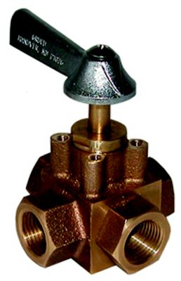 Groco FV-475-X Bronze 4-Port Tank Selector Valve 3/4 Inch