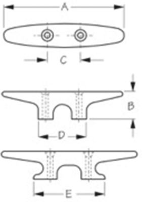 Sea-Dog Line 043382-1 SeaDog 0433821 Heavy Duty Nylon Cleat, Flat Dark Earth