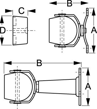 Sea-Dog Line 2217501 Sea-Dog 2217501 Magnetic Doorstop, A: 1-13/16", B:9/16", C: 1-9/16"D:1-3/16", #10 RH