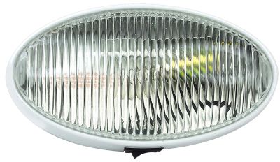 Fultyme RV 590-1124 FulTyme RV Oval Porch/Utility Light w/Switch, Clear/ White housing