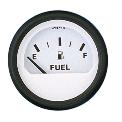 Faria Instruments F12901 Euro White 2" Fuel Level Gauge E-1/2-F