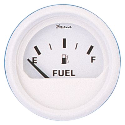 Faria Instruments F13101 Dress White 2" Fuel Level Gauge (E-1/2-F)