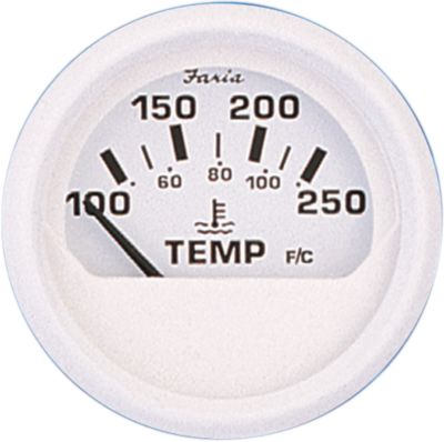 Faria Instruments F13110 Faria Dress White 2" Water Temperature Gauge (100-250F)