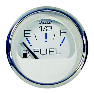 Faria Instruments F13801 Chesapeake SS White 2" Fuel Level Gauge (E-1/2-F)