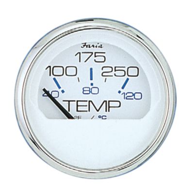 Faria Instruments F13804 Chesapeake SS White 2" Water Temperature Gauge 100-250°F