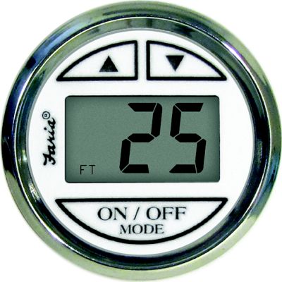 Faria Instruments F13851 Digital Depth Sounder Chesapeake SS White with In-Hull Transducer
