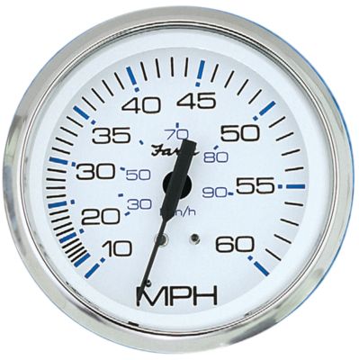 Faria Instruments F33811 Chesapeake SS White 4" Speedometer Gauge 60 MPH