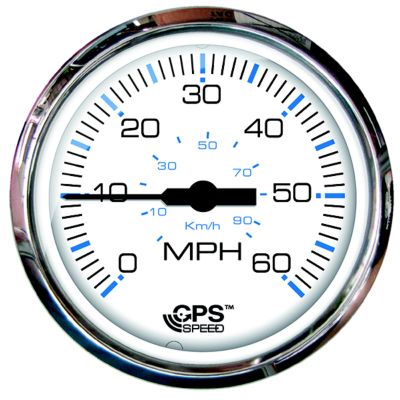 Faria Instruments F33839 Chesapeake SS White 4" GPS Speedometer 60 MPH