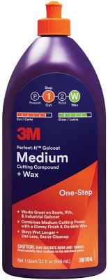 3M 051131-36107 Perfect-It Gelcoat Medium Cutting Compound and Wax - 1 Gallon