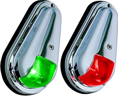 Perko 0955 DP0 STS Vertical Mount Side Navigation Lights Pair Stainless Steel