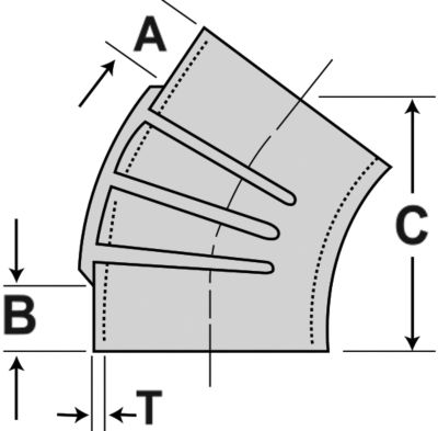 Shields Hose 16-245-3120-1 Sierra Marine 45° EPDM Rubber Hump Hose, 3-1/2"