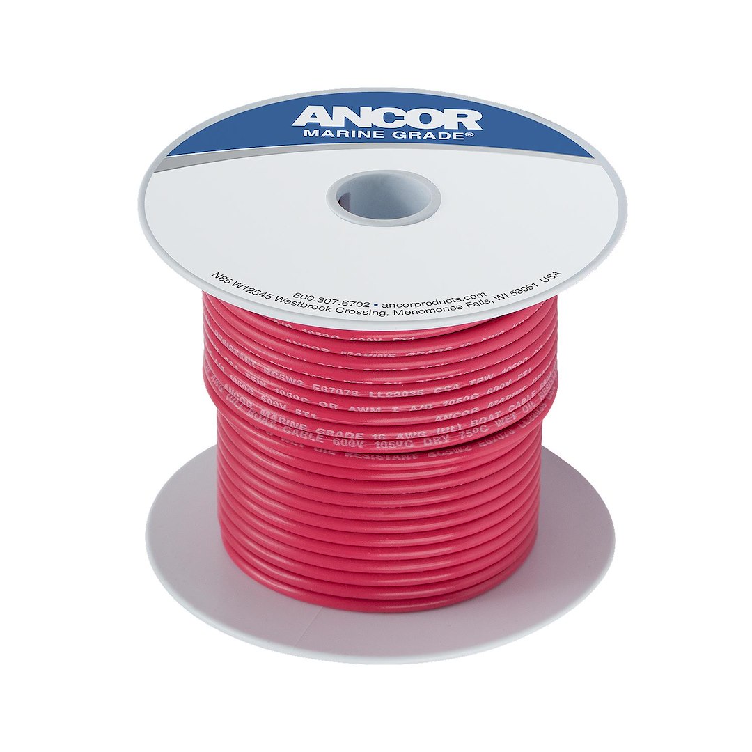 Ancor 111599 Tinned Copper Marine Wire 8 AWG Red 1000ft Spool