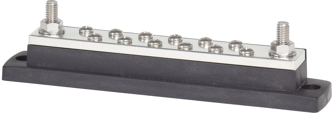 Blue Sea Systems 2105BSS MaxiBus 250A BusBar - Two 5/16"-18 Studs & Twelve #10-24 Screws